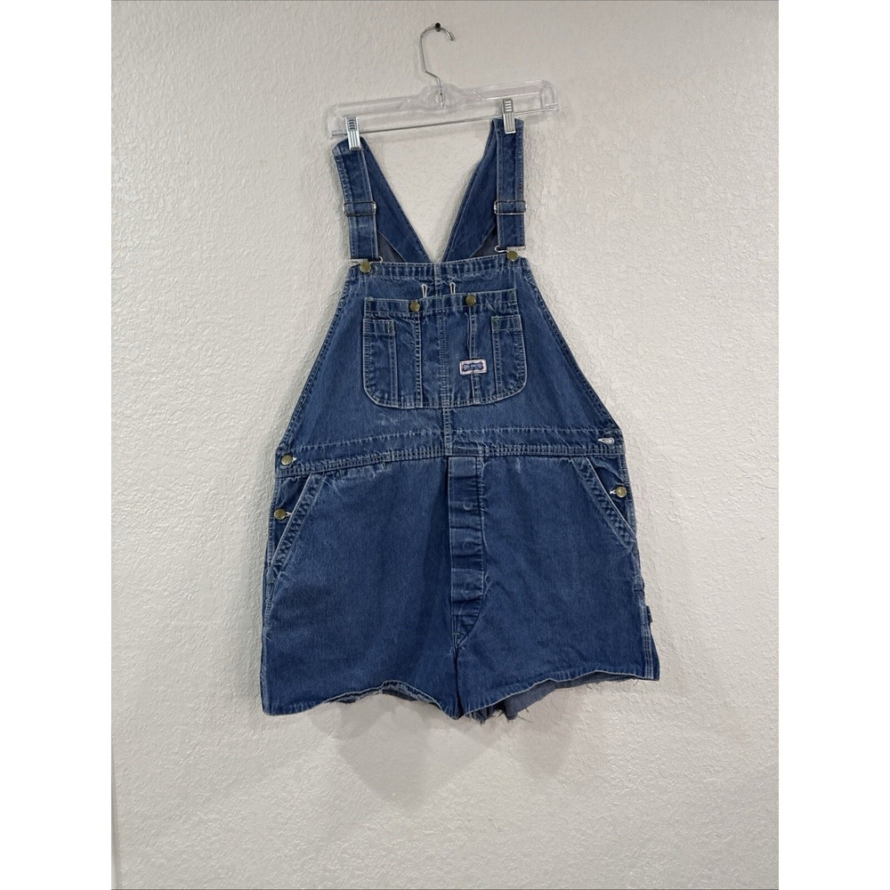 Big Smith Sanforized Vintage Denim Cut Off Bib Shorts No Size Listed